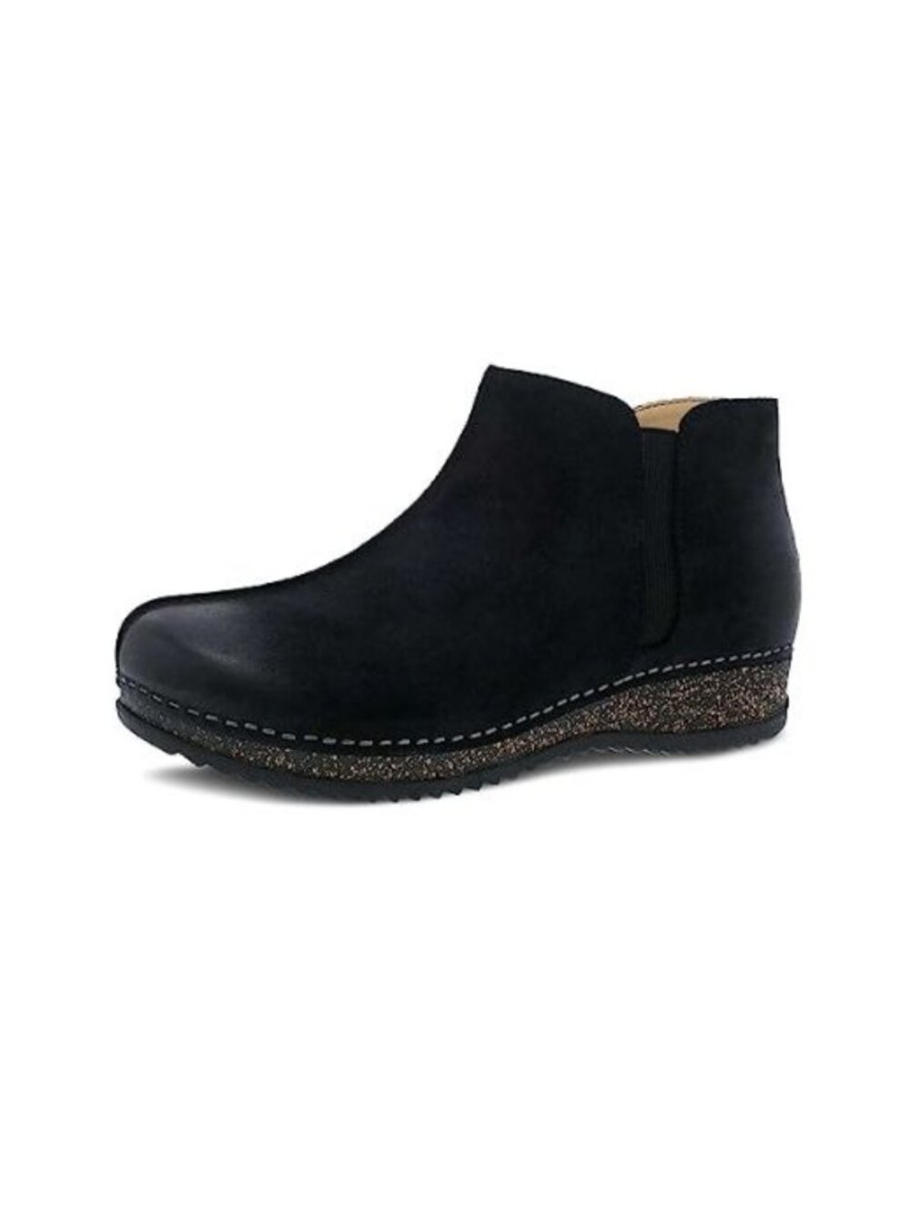 Makara Black Burnished Suede Women Slip On Comfort Shoes Size 40
